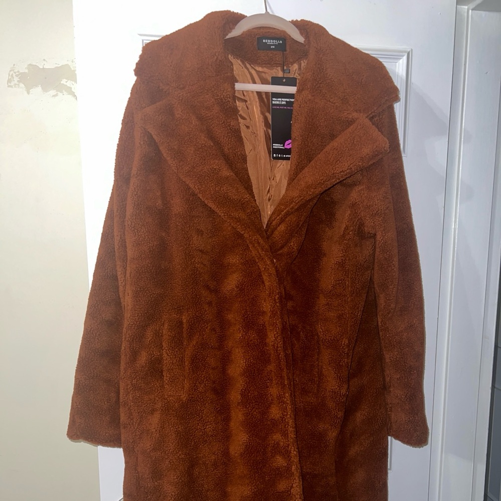 Rebdolls Brown Teddy Jacket Plush Oversized Style
